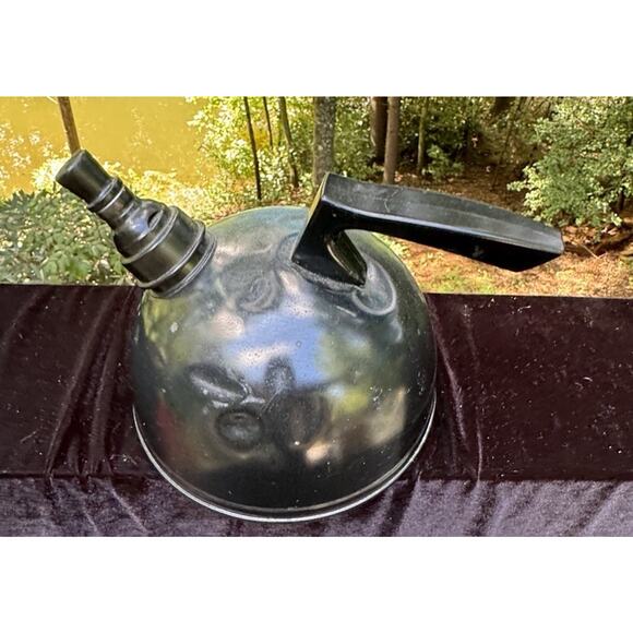 Beautifully Hand Painted Tea Kettle Pot Folk Art Farm Barn Rustic Bar Cave NC - Picture 7 of 12